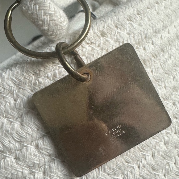 Vintage SHEILA Rainbow Enamel Brass Keychain Marked 1980 Tawain Gift - Picture 5 of 6